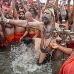 At Maha Kumbh, Naga Sadhus Of Niranjani, Anand Akharas Take ‘Amrit Snan’