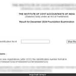 ICMAI CMA Foundation December Result 2024 Declared, Check Details