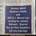 Bizarre Matrimonial Ad Boasting Rs 500 Crore Market Cap Amuses Internet