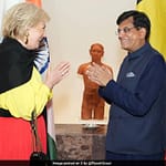 Union Minister Piyush Goyal Welcomes Princess Astrid Of Belgium In Delhi