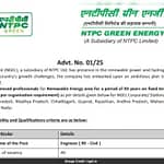 NTPC Green Energy Recruitment 2025: Apply By April 11, Annual Salary Up To Rs 11 Lakh